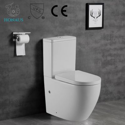 ISO Modern 2 Piece Toilet Bowl Soft Cover Cyclone Flush Toilet For Hotel Home