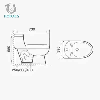 Traditional Single Piece Water Closet Commode Anti Stain Glazed Odor Isolation