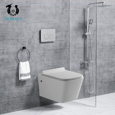 High End European Ceramic Wall Hung Toilet With Rimless Square Shape Water Closets