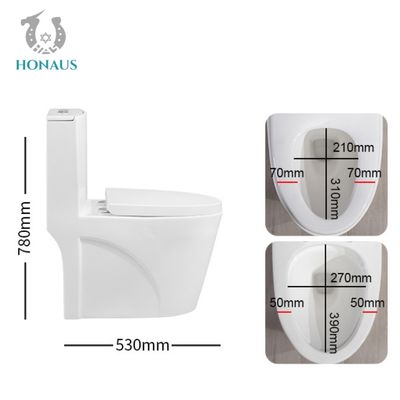 CE Modern Dual Flush Elongated One Piece Toilet Bowl Luxury Smooth Glazed
