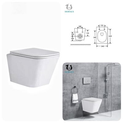 Wall Hung Toilet Using For Concealed Cistern  Ceramic Hung Bathroom Bowl With Seat Cover