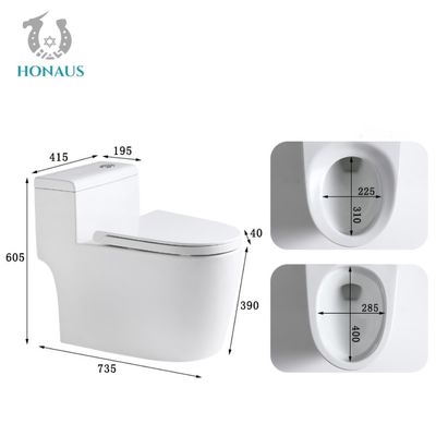 Export Standard Ceramic One Piece Toilet Bowl Exquisite Appearence