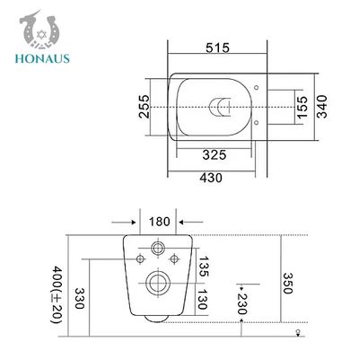 CE ROHS Restaurant Square Tankless Wall Mounted Toilet Hanging Toilet Bowl