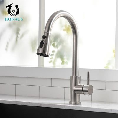 Sus304 Stainless Steel Kitchen Faucet Brushed Ceramic Cartridge Flexible Wash Basin Tap