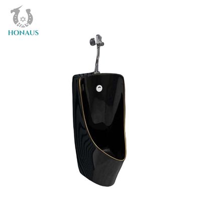 Black Multi Shape Male Standing Urinal Sensor Flush Commercial Urinals
