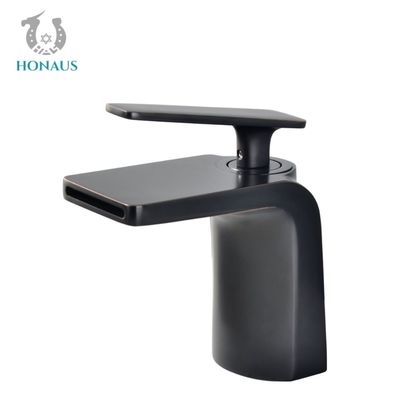 ISO Antique Black Hot And Cold Wash Basin Taps Waterfall Basin Faucet Set