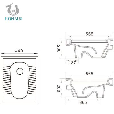 Watermark  Squat Bowl Water Closet High Temperature Ceramic Squat Toilet
