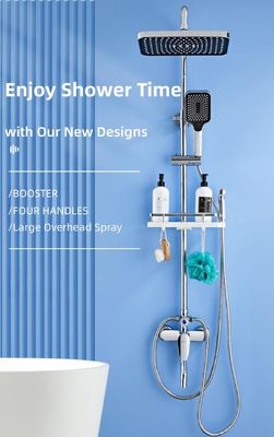 Height Adjustable Copper Shower Head Set