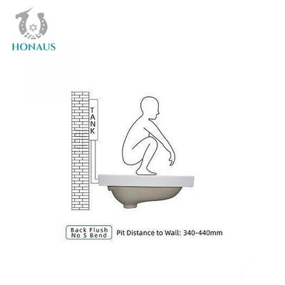 S Trap Commercial Hindware Squatting Pan Toilet Anti Blocking