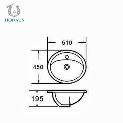 ISO Hotel Oval Semi Inset Basin Undermount Wash Basin Streamlined Surfaces