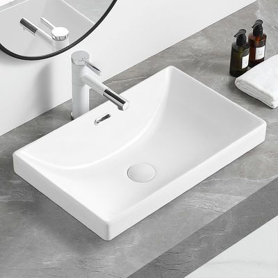 Luxury Integrated Undermount Bathroom Inset Basin Square Shape