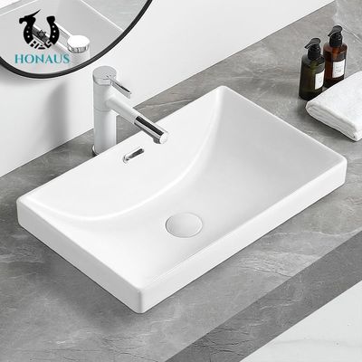 Luxury Integrated Undermount Bathroom Inset Basin Square Shape
