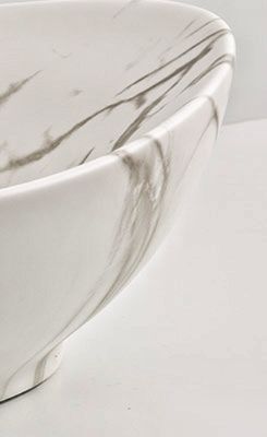 Luxurious Household Marble Effect Countertop Basin 600mm Countertop Basin