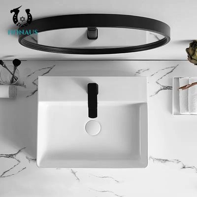 Stylish Solid  Bathroom Countertop Basin Above Counter Rectangular Sink 600mm