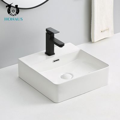 600*370*140mm Rectangular Countertop Sink Semi Recessed Countertop Basin