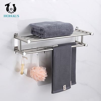 ISO Drill Or Drill Free Towel Bar Stainless Steel Towel Rack Anti Corrosion