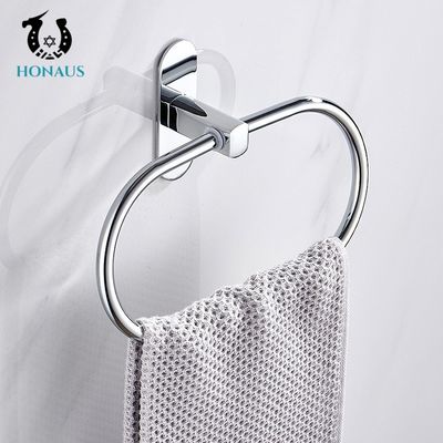 Modern Metal Towel Ring  Drill Free Applicable Mirror Surfaced
