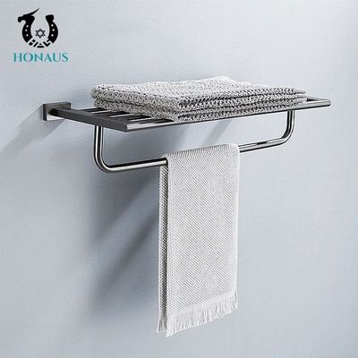 6 Pieces Set 304SS Wall Mounted Bathroom Fittings Modern Design Style