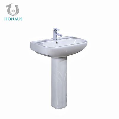 CUPC 565*420*780mm One Piece Wash Basin With Integrated Full Pedestal