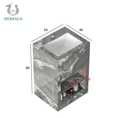 Customized Sintered Stone Full Pedestal Wash Basin Rectangular For Cloakroom