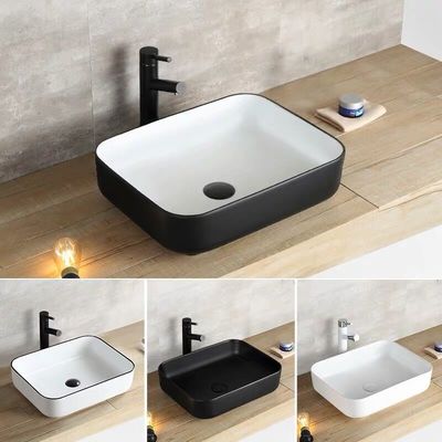 Bathroom Ceramic Countertop Wash Basin Sanitary Ware Handmade Vessel Bowl