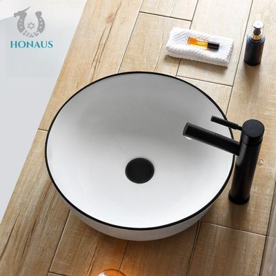 Ceramic Glazed Bathroom Countertop Basin Round Shaped Hand Wash Basin