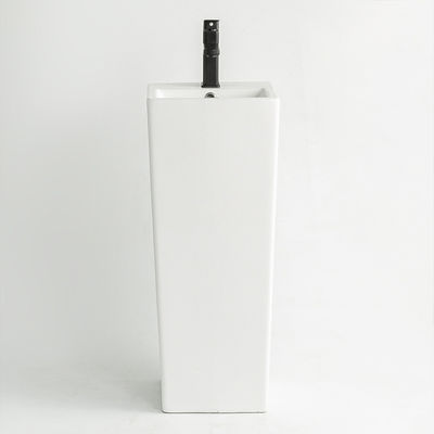Luxury Modern Full Pedestal Hand Wash Basin Self Cleaning Square Type