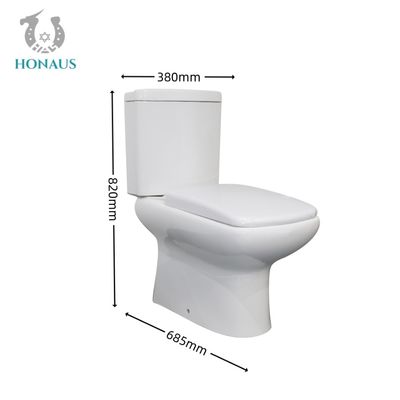 Ceramic Bathroom Sanitary Ware Two Piece Toilet Bowl Anti Bacteria