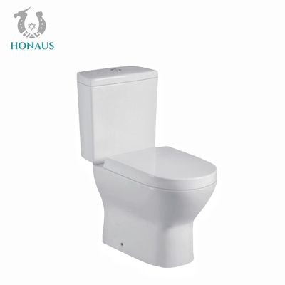 Gravity Flushing Ceramic Bathroom Two Piece Toilet Bowl Floor Mounted