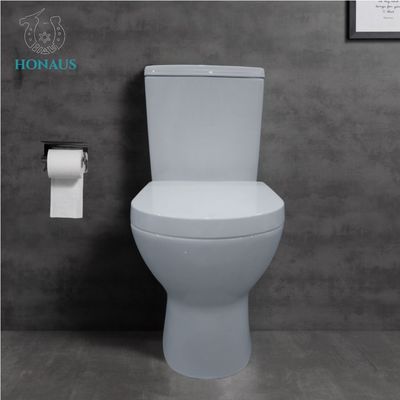 Gravity Flushing Ceramic Bathroom Two Piece Toilet Bowl Floor Mounted
