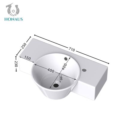 Ceramic Glaze Bathroom Wall Hung Basin Wall Mounted Washbasin With Overflow
