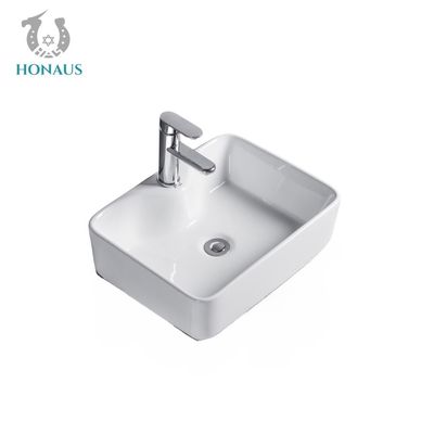 Single Hole Wall Hang Bathroom Porcelain Basin  Square Strong Practicality