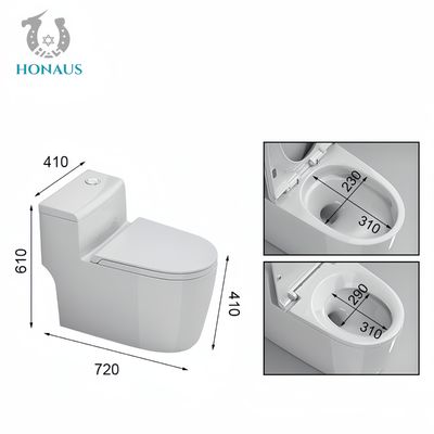 Creamic Bathroom One Piece Toilet Water Closet Scratch Resistant Glaze