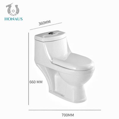 Ceramic Bathroom Sitting One Piece Toilet Bowl Sanitary Ware 250mm Easy Cleaning Inoforos