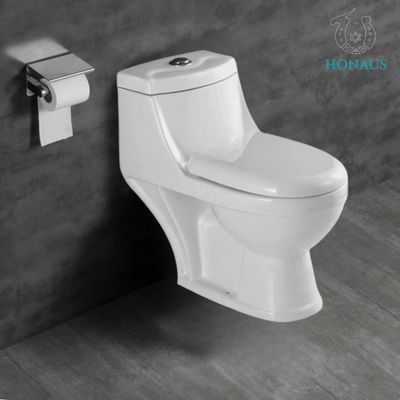 Ceramic Bathroom Sitting One Piece Toilet Bowl Sanitary Ware 250mm Easy Cleaning Inoforos