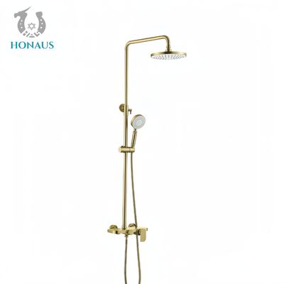 304 Stainless Steel Brushed Gold Shower Set Three Function Hot Cold Shower Head