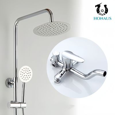 Modern Bathroom Shower Head Set Copper Mixing Valve Hotel Grade Pressure Boost