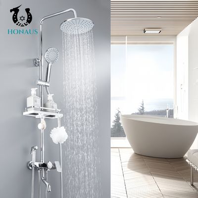 Modern Bathroom Shower Head Set Copper Mixing Valve Hotel Grade Pressure Boost
