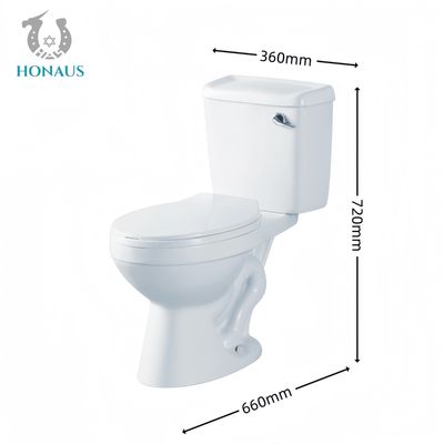 Promotion Type Ceramic Two Piece Toilet Bowl Siphonic Round Shape