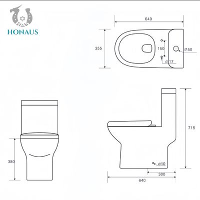 Nano Glaze Ceramic One Piece Toilet Bowl Luxury S Trap Siphonic Jet
