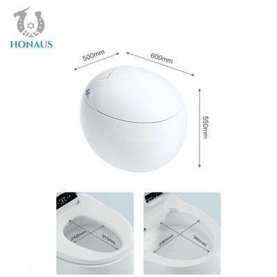 Egg Shape Smart Intelligent Toilet Digital Display Ceramic Multi Function