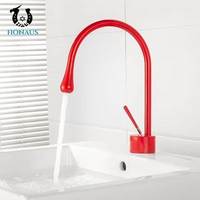 Gravity Die Casting Wash Basin Faucet Brass Body European Style Deck Mounted