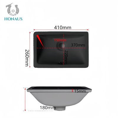 Rectangular Under Mounted Bathroom Inset Basin Matt Black CE CUPC