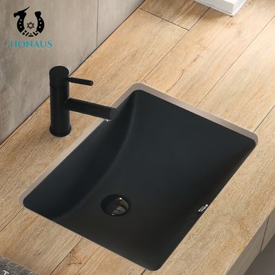 Rectangular Under Mounted Bathroom Inset Basin Matt Black CE CUPC