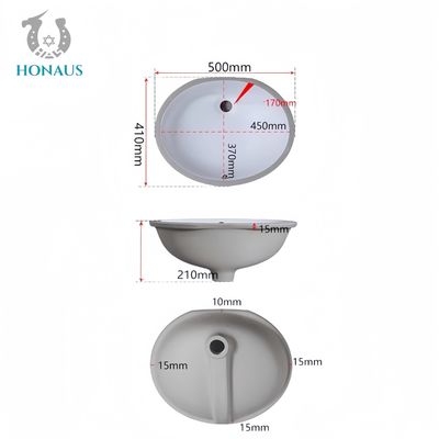 Round Bathroom Inset Basin Ceramic White Nano Glaze Hotel 210mm Depth