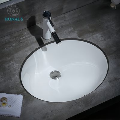 Round Bathroom Inset Basin Ceramic White Nano Glaze Hotel 210mm Depth