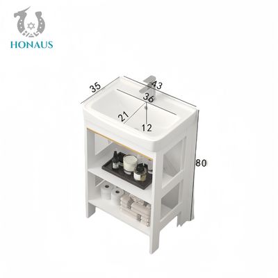 Mini Size Bathroom Wall Hung Bain Pedestal Ceramic Shelf Square Simple Hotel