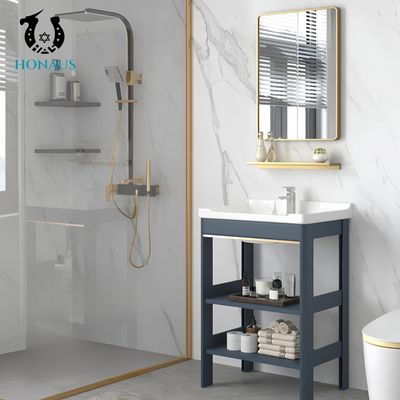 Mini Size Bathroom Wall Hung Bain Pedestal Ceramic Shelf Square Simple Hotel