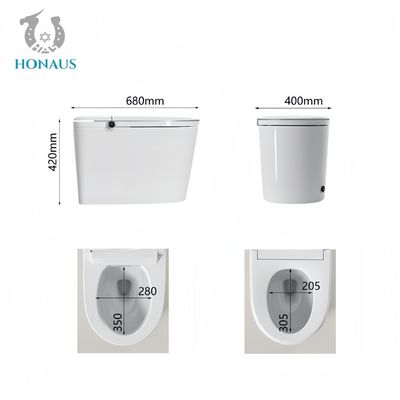 Modern Smart Intelligent Toilet Bowl Premium Ceramic S Trap 300mm Multi Function