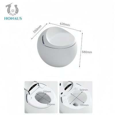 Egg Shape Smart Intelligent Toilet Side Button Full Functions Luxury Hotel Water Saver